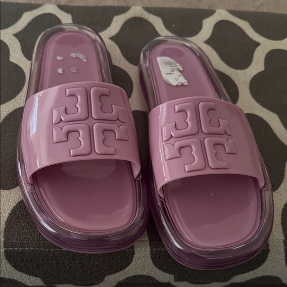 Tory Burch Purple Slide Sandals - Picture 1 of 5